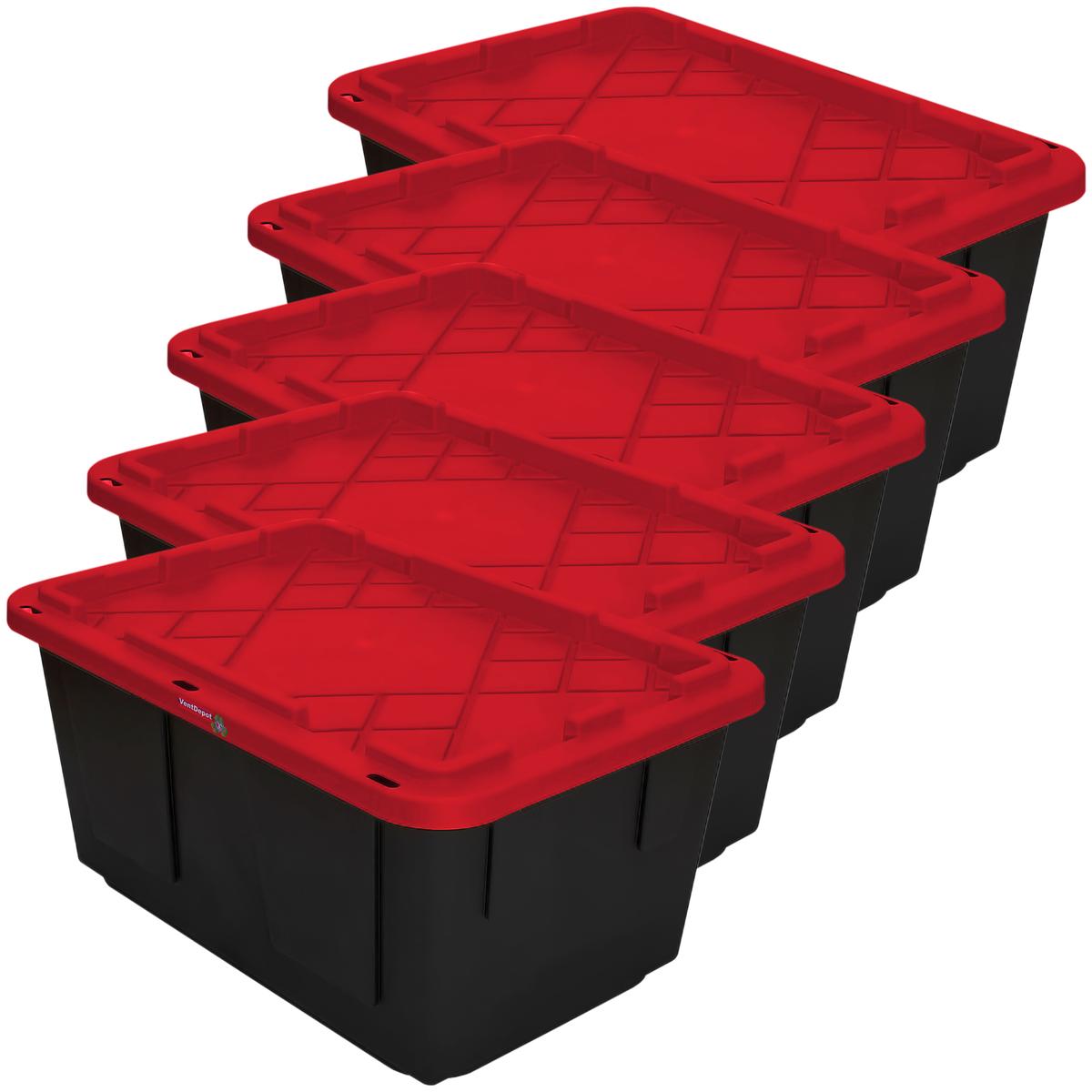 Foto 1 | Contenedores Resistentes  Ventdepot Mxoxr-005 5piezas Negro Y Rojo