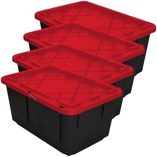 Foto 1 | Contenedores Almacenamiento Ventdepot Mxoxr-004 4piezas Negro Y Rojo