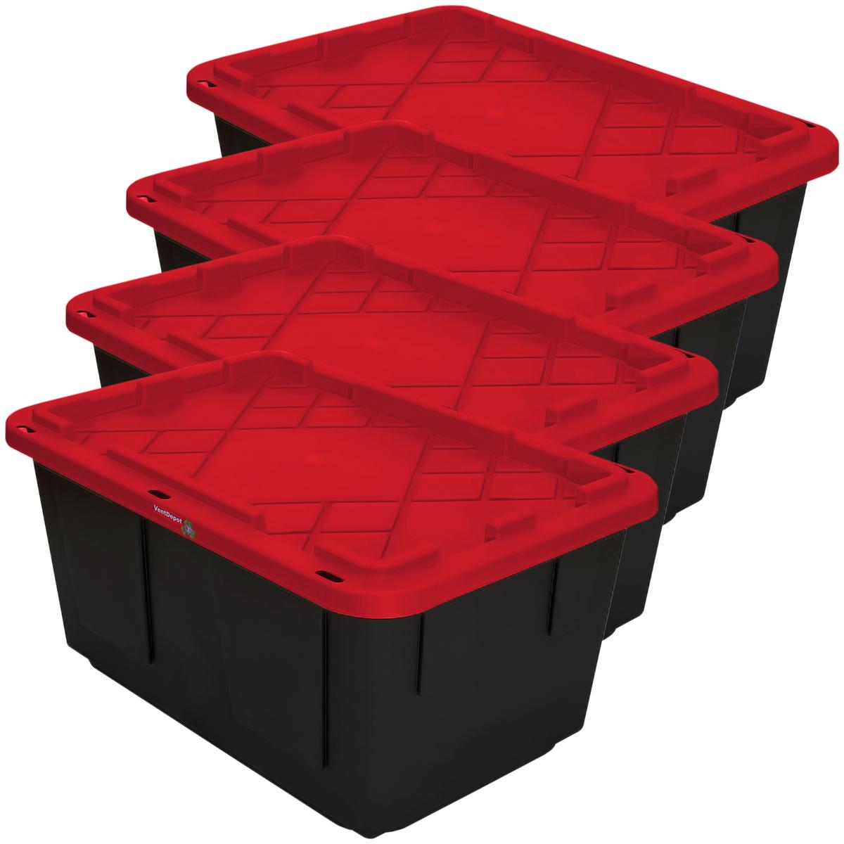 Foto 4 pulgar | Contenedores Almacenamiento Ventdepot Mxoxr-004 4piezas Negro Y Rojo