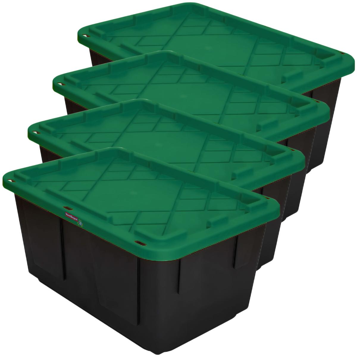 Foto 1 | Caja De Plástico Almacenamiento Ventdepot Mxbog-004 4piezas Negro Y Verde