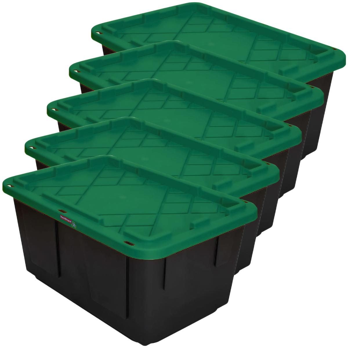 Foto 2 pulgar | Caja Apilable  Ventdepot Mxbog-005 5piezas Negro Y Verde