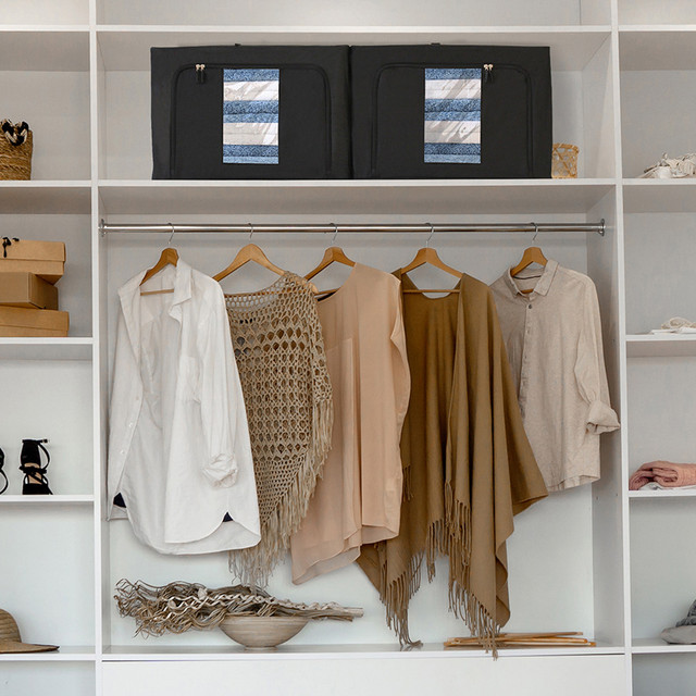 Foto 6 | Cajas Flexibles de Almacenamiento y Organización Beautifull Home Negras 2 Piezas