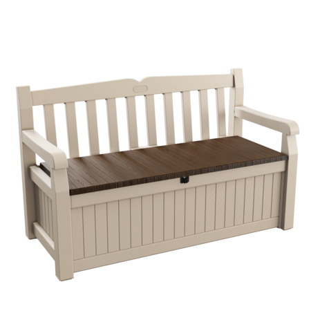 Banca y Depósito Horizontal Eden 265 Litros 60 X 140 X 84 Cm Arena Textura Madera