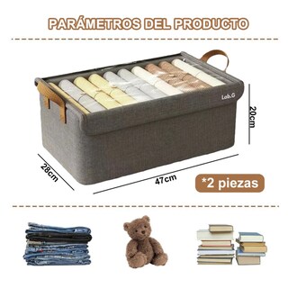 Foto 3 | Caja de Almacenamiento de Tela Lab.G con Soporte de Acero 2 Piezas
