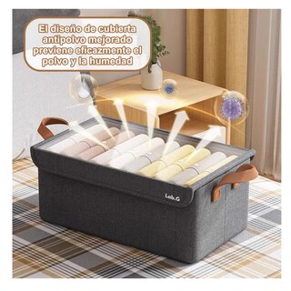 Foto 4 | Caja de Almacenamiento de Tela Lab.G con Soporte de Acero 2 Piezas