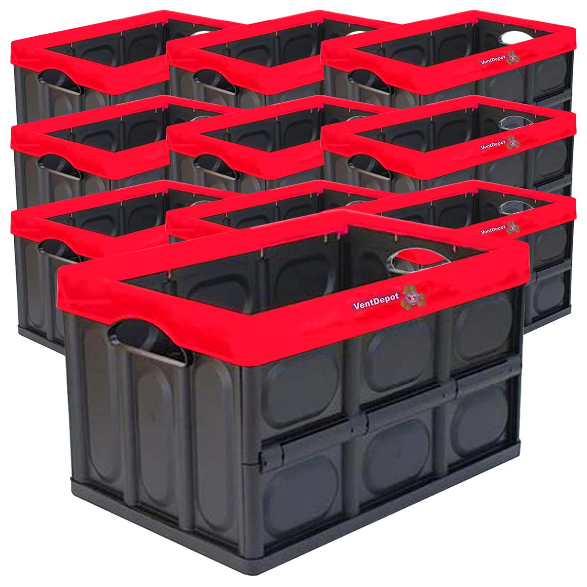 Foto 3 pulgar | Caja Plegable Y Duradera Ventdepot Mxitr-006 10 Piezas  Negro Y Rojo