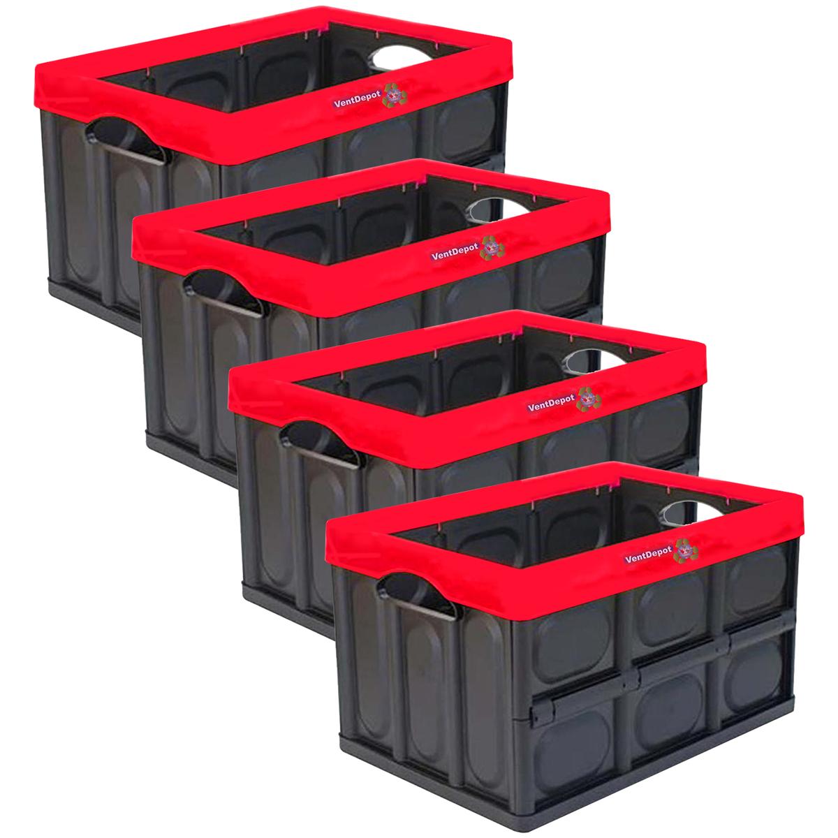 Foto 2 pulgar | Caja De Gran Capacidad Ventdepot Mxitr-004 4 Piezas  Negro Y Rojo