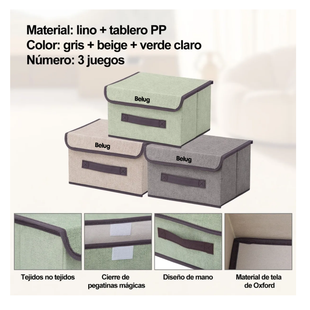 Foto 2 | Cajas Organizadoras Belug 3 Piezas