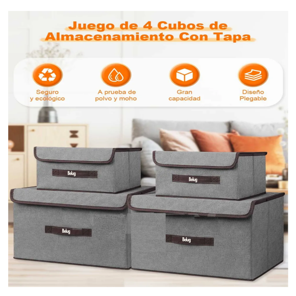 Foto 2 | Cajas Organizadoras de Tela  4 Piezas