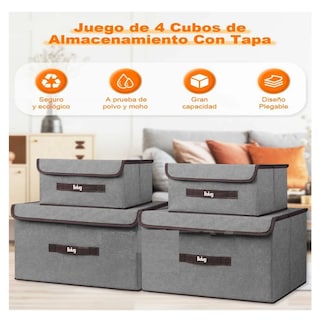 Foto 2 | Cajas Organizadoras de Tela 4 Piezas