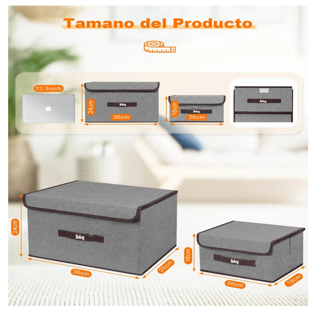 Foto 4 pulgar | Cajas Organizadoras de Tela  4 Piezas