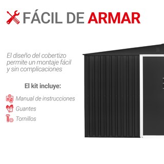 Foto 5 | Cobertizo De Almacenamiento Bodega Amplia Para Exteriores