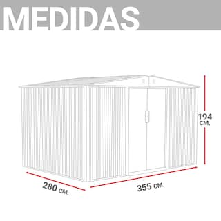 Foto 7 | Cobertizo De Almacenamiento Bodega Amplia Para Exteriores