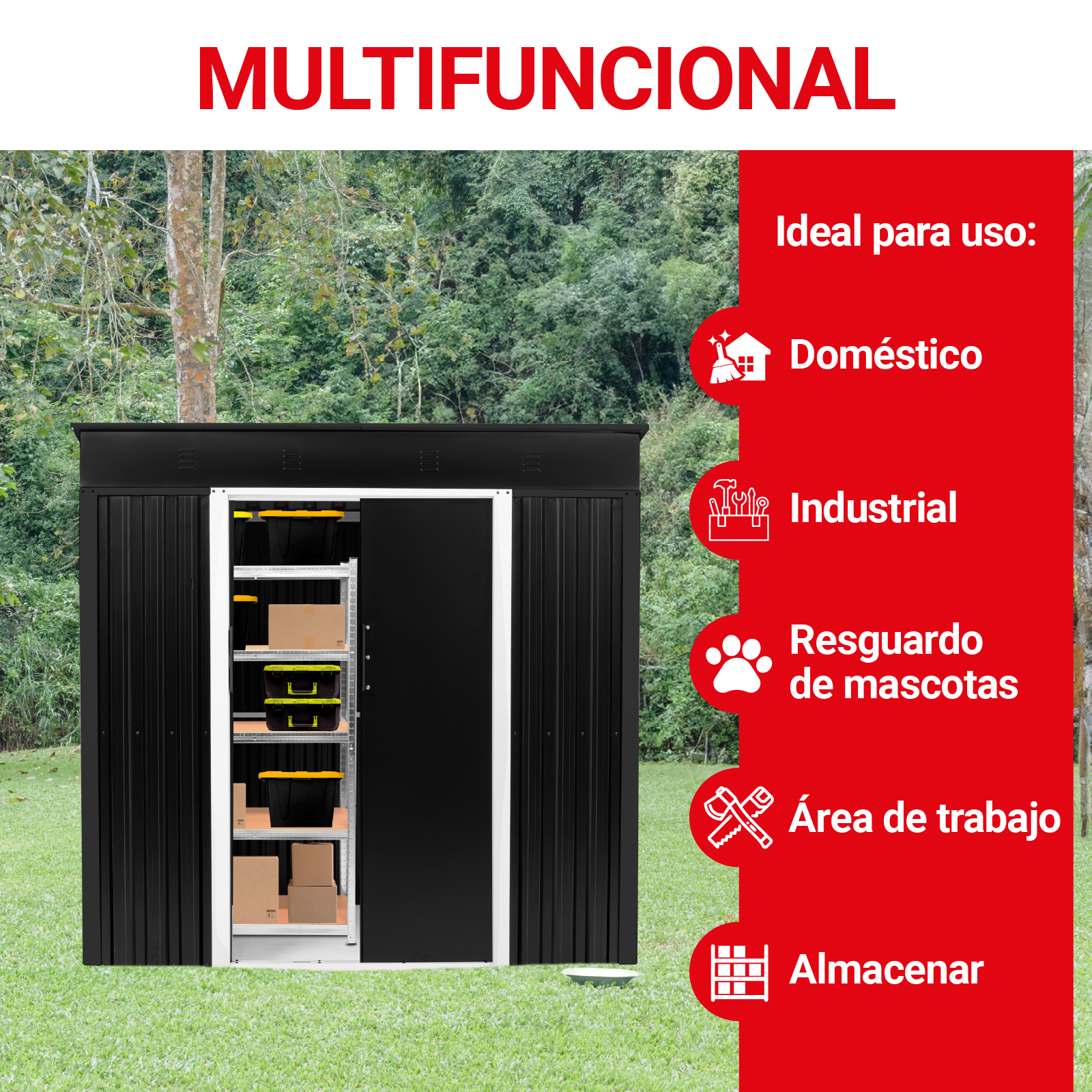 Foto 7 pulgar | Bodega De Almacenamiento Cobertizo De Acero Para Exteriores