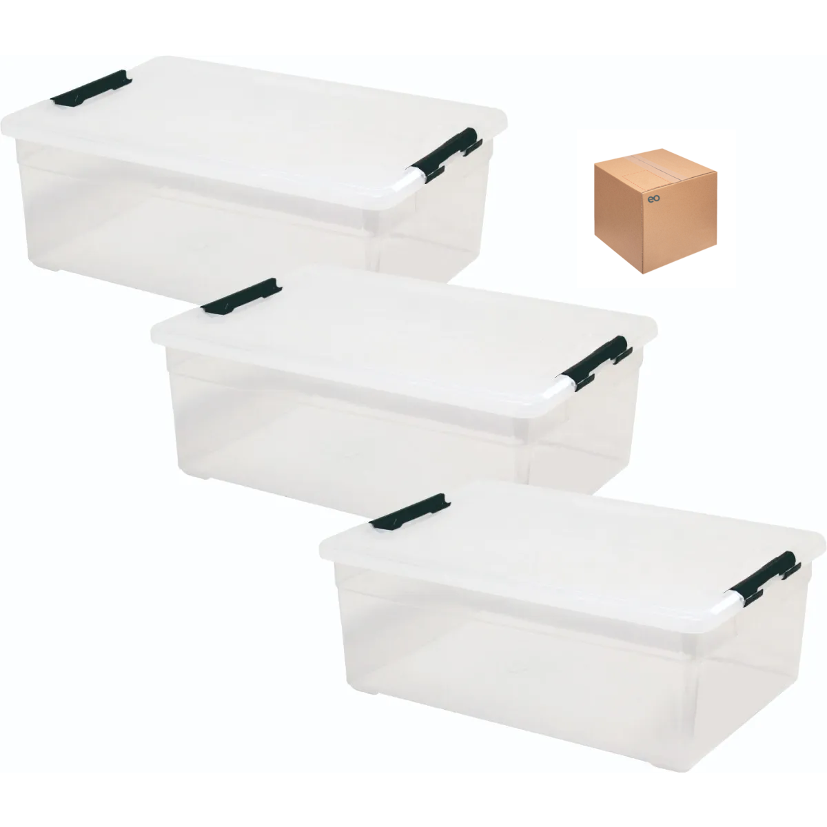 Foto 1 | Caja de Almacenamiento Eo Safe Imports ESI-20493 Transparente 10 L 3 Piezas