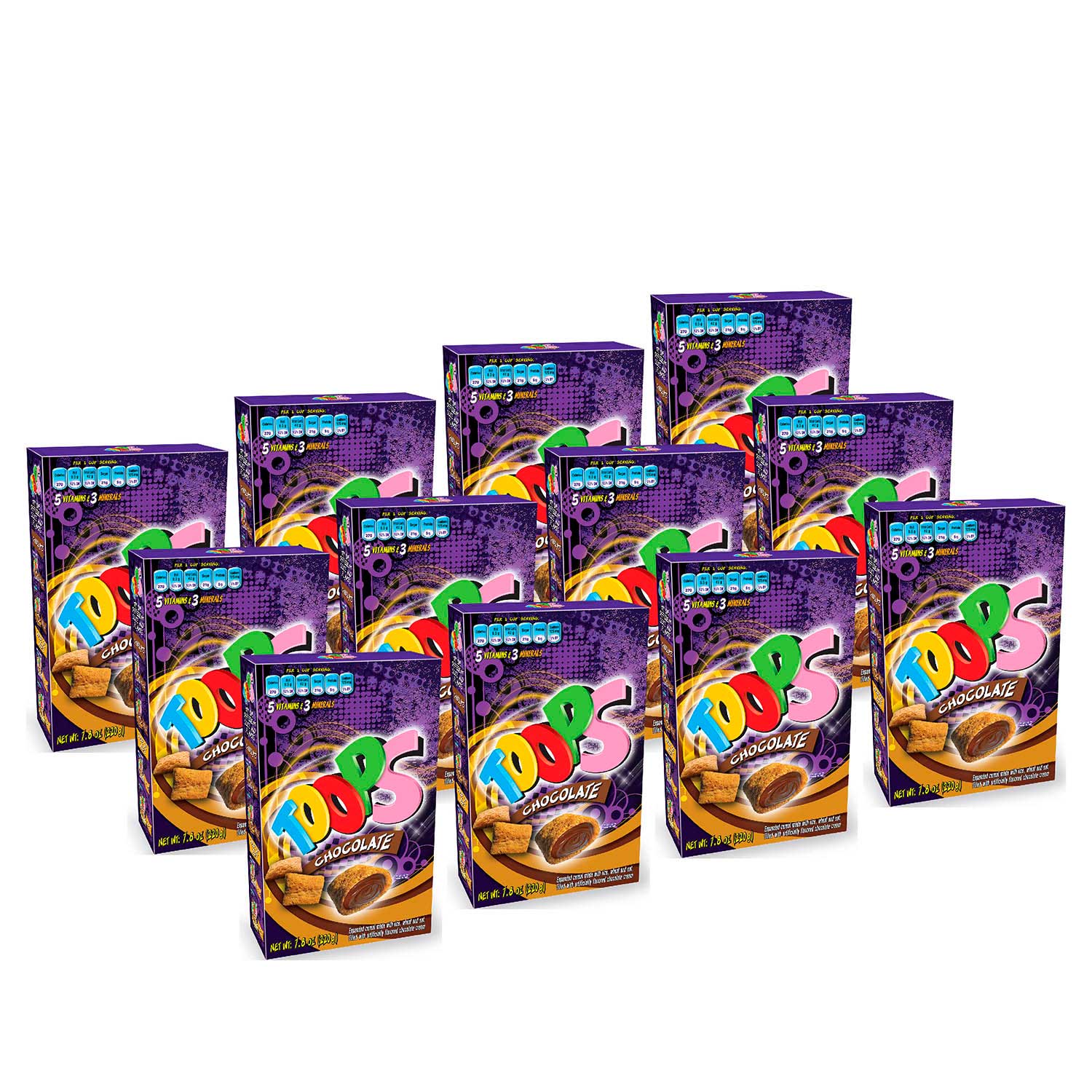 Cereal Relleno Toops Sabor Chocolate Paquete de 12 Piezas con 220 g c/u $899