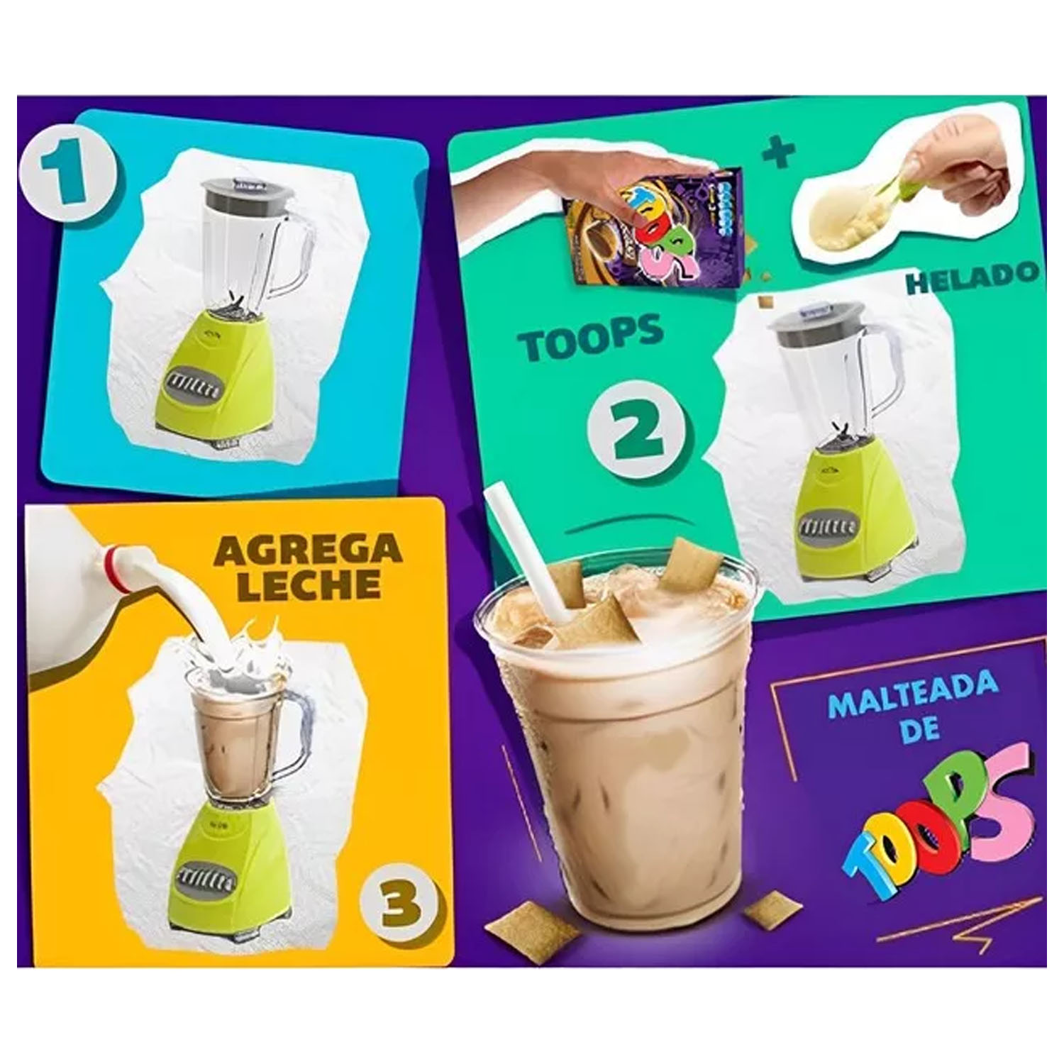 Foto 5 pulgar | Cereal Relleno Toops Sabor Chocolate 3 Piezas
