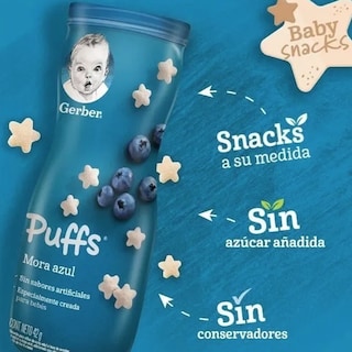 Foto 3 | Botana Para Bebé Puffs Gerber 4 De 42gr
