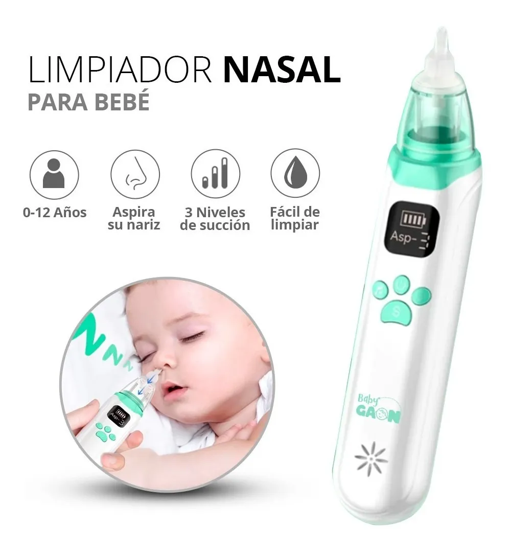 Foto 3 pulgar | Aspirador Nasal para Bebé Saca Mocos Malubero color Blanco con Menta Eléctrico