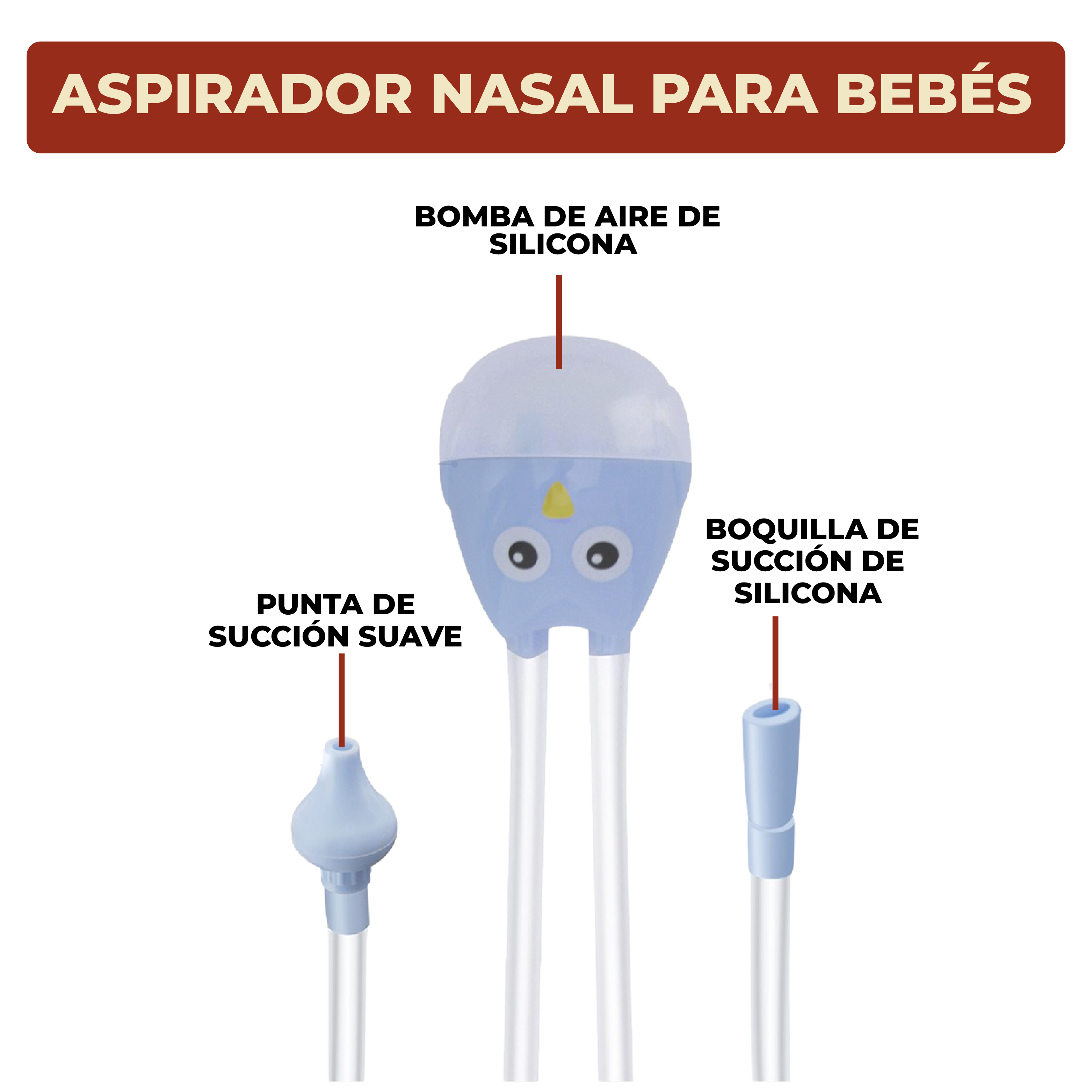 Foto 5 pulgar | Aspirador Nasal Para Bebé Color Azul
