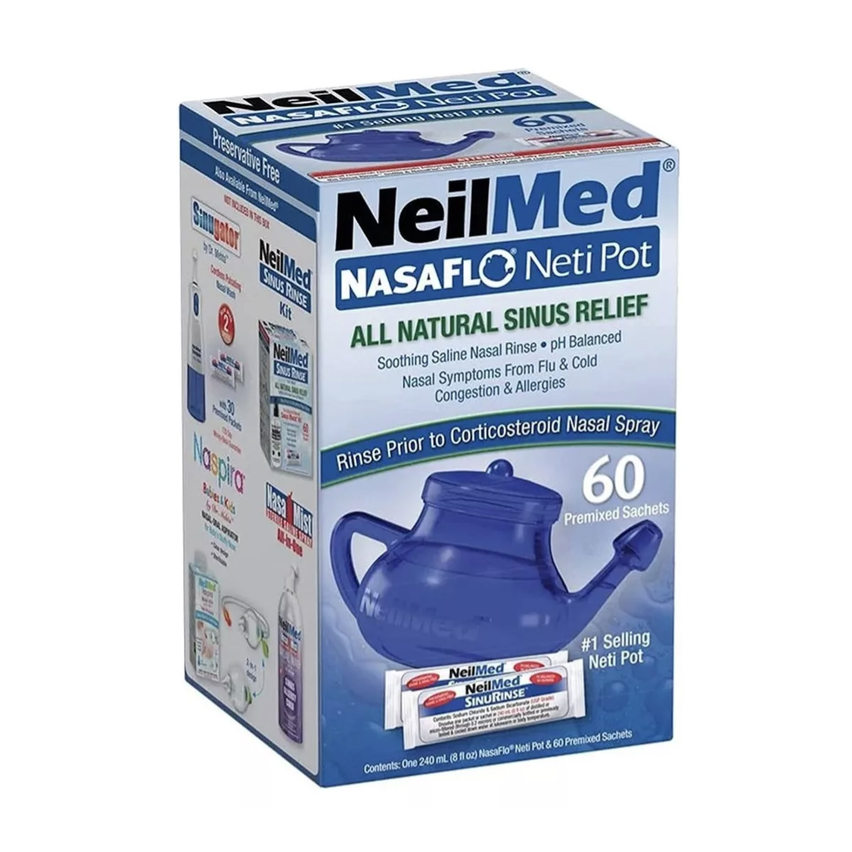 Foto 2 pulgar | Nasaflo Neti Pot Neilmed Olla Sinus Rinse 60pz