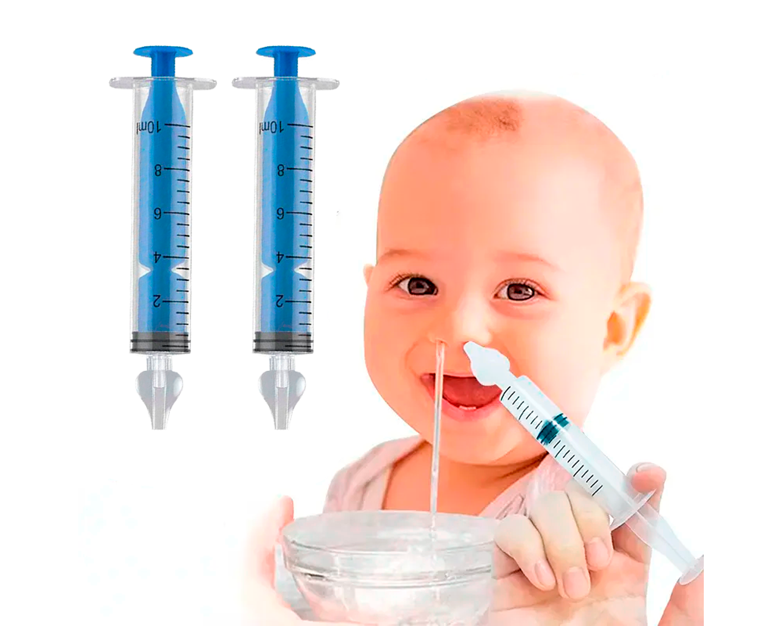 Foto 6 pulgar | Set de 2 Limpiadores Nasales Azules para Rinitis de Bebé Aspirador Nasal 10 ml