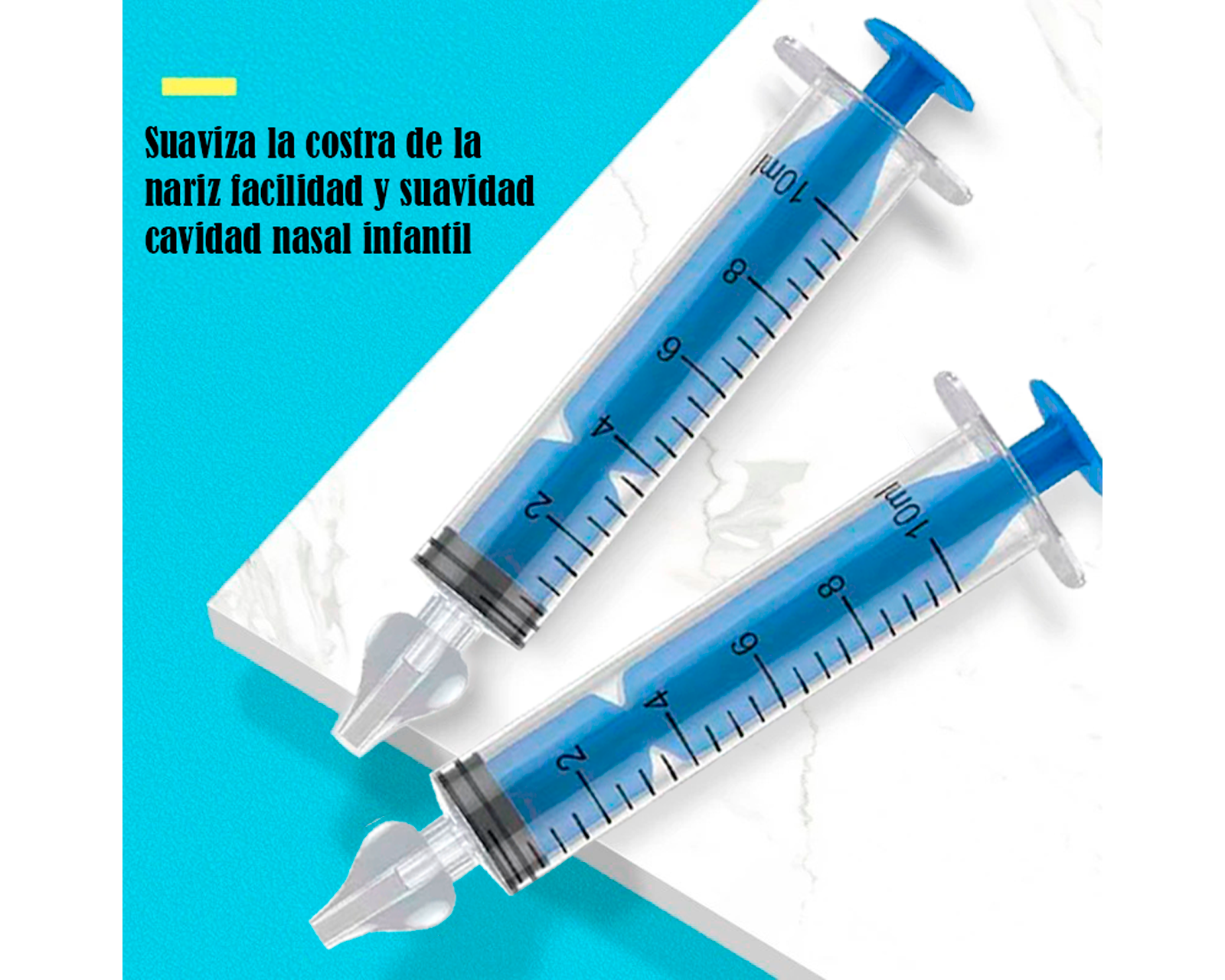 Foto 8 pulgar | Set de 2 Limpiadores Nasales Azules para Rinitis de Bebé Aspirador Nasal 10 ml