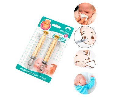 Foto 2 | Set de 2 Limpiadores Nasales Amarillos para Rinitis de Bebé Aspirador Nasal 10 ml