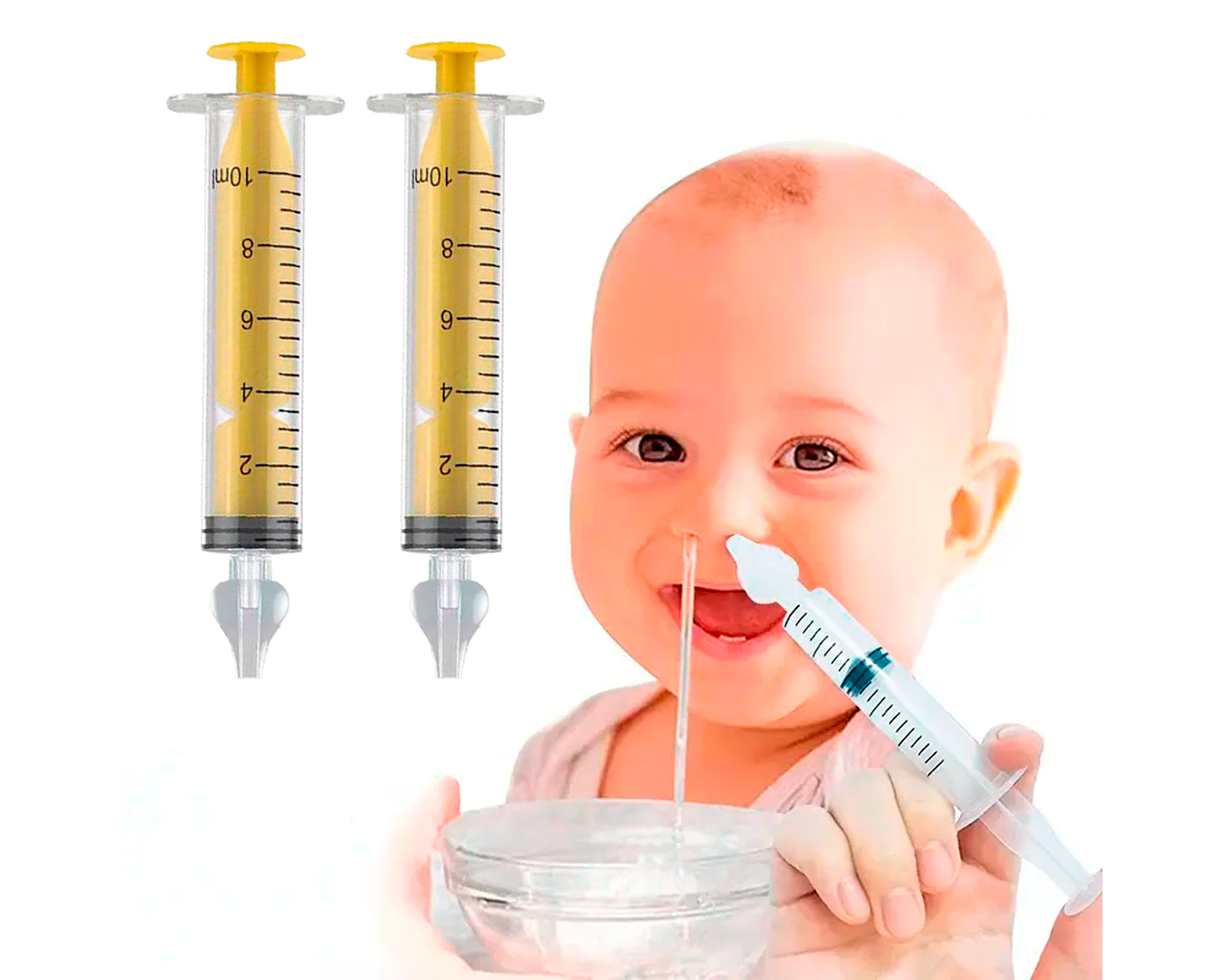 Foto 5 pulgar | Set de 2 Limpiadores Nasales Amarillos para Rinitis de Bebé Aspirador Nasal 10 ml