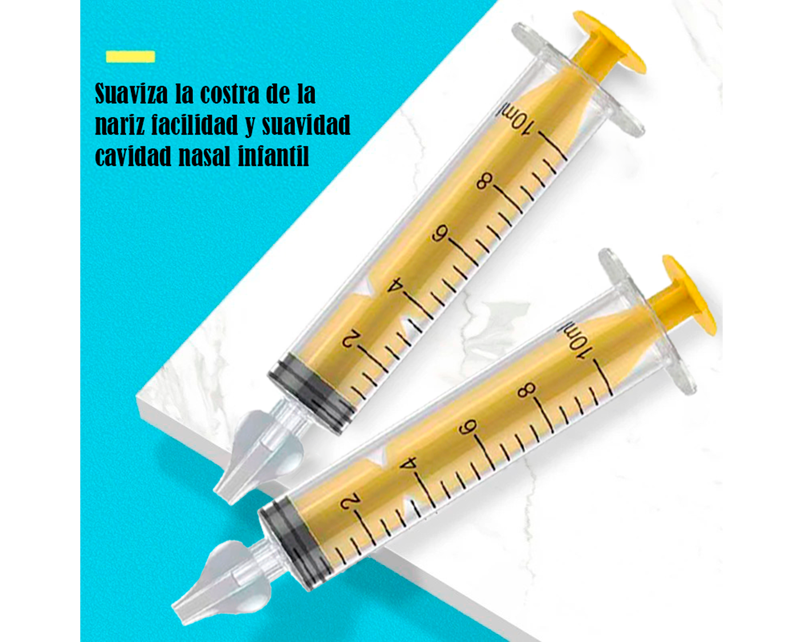 Foto 9 pulgar | Set de 2 Limpiadores Nasales Amarillos para Rinitis de Bebé Aspirador Nasal 10 ml