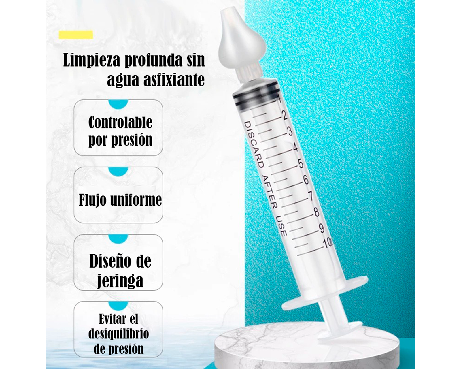 Foto 4 pulgar | Set de 2 Limpiadores Nasales para Rinitis de Bebé Aspirador Nasal 10 ml