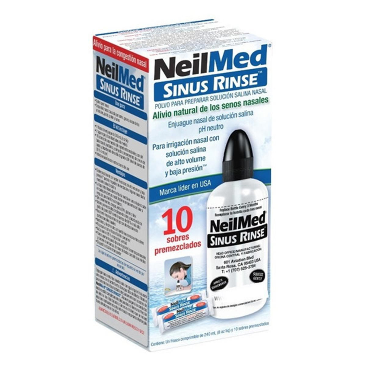 Kit para Solución Salina NeilMed Sinus Rinse 10 Piezas