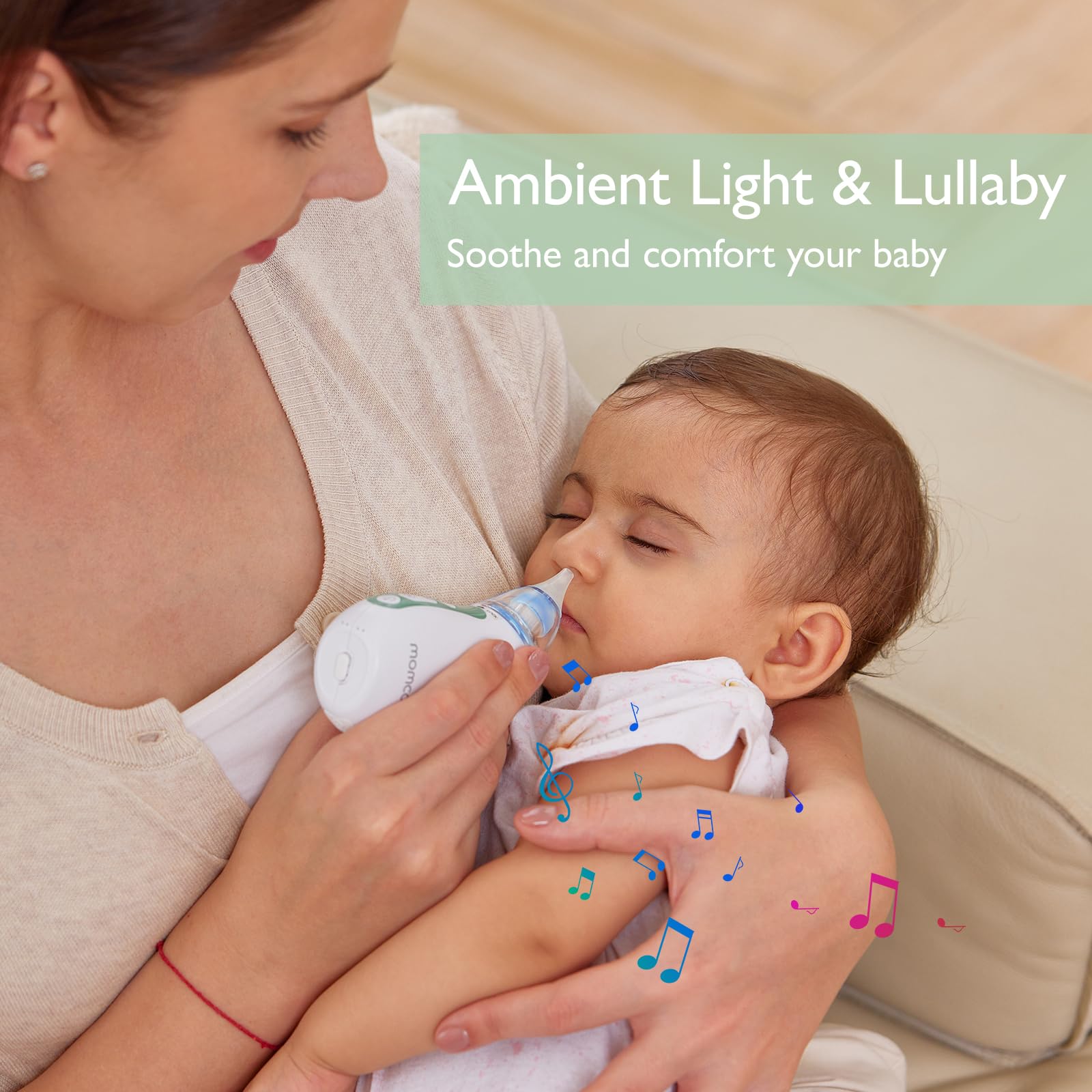 Foto 5 pulgar | Aspirador Nasal Para Bebés Momcozy Strong Suction Con Luz Y Música - Venta Internacional.