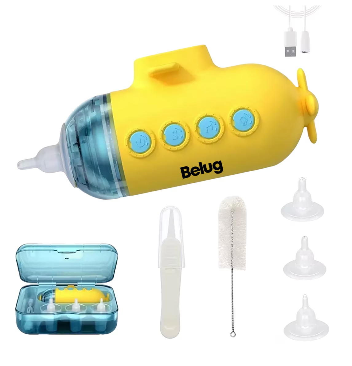 Aspirador Nasal Para Bebé Seguro Eléctrico Muto Limpiador, Belug  Amarillo