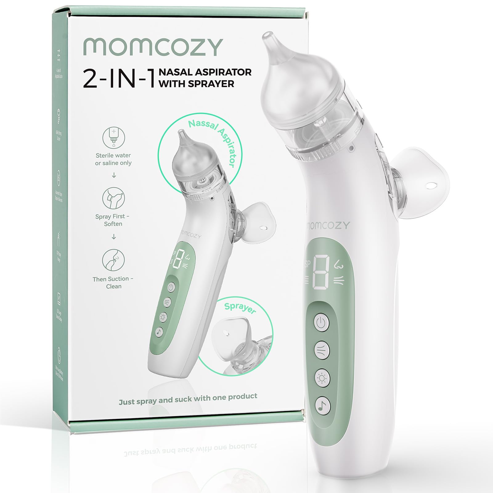 Aspirador Nasal Momcozy 2 En 1 Eléctrico Con Spray Para Bebé - Venta Internacional.