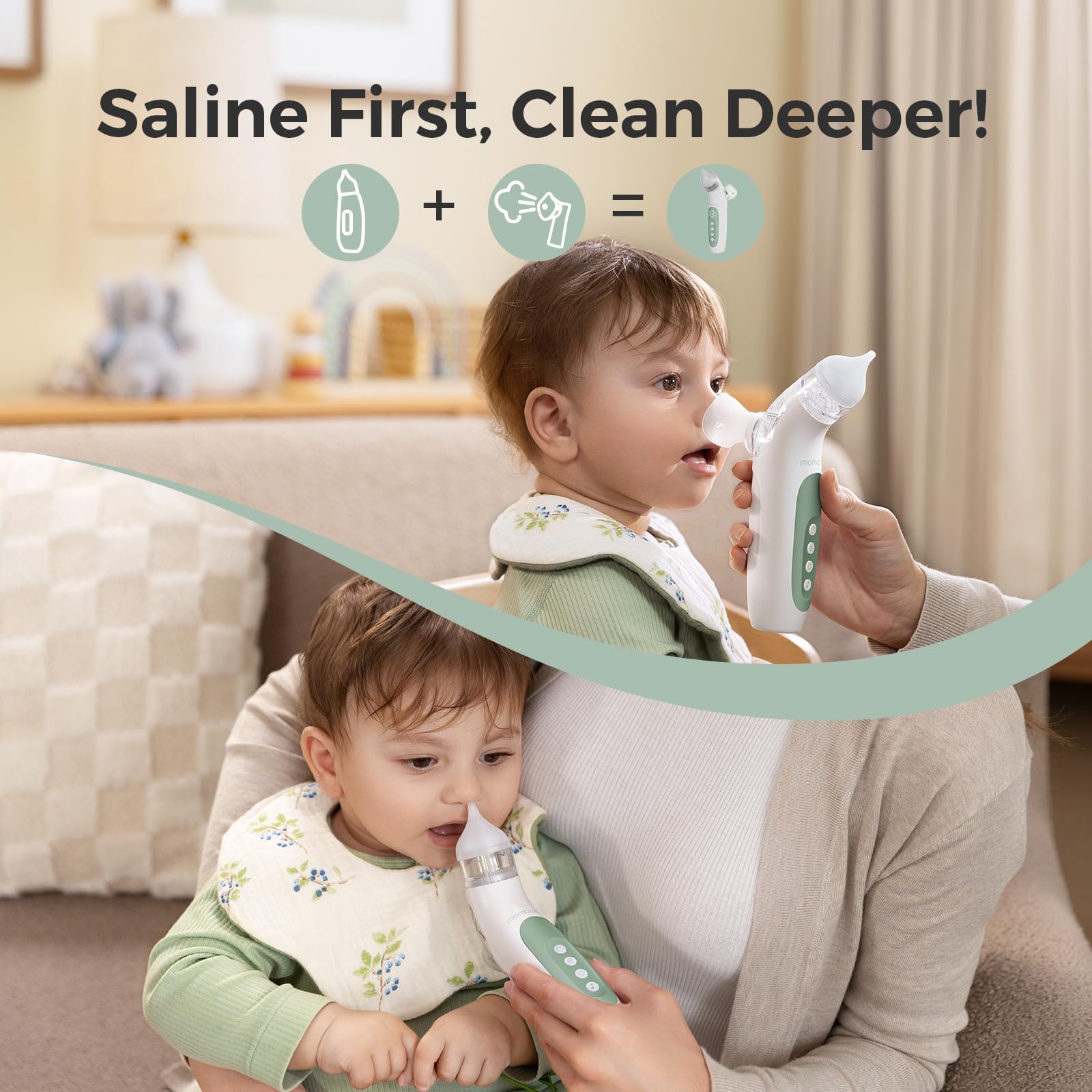 Foto 3 pulgar | Aspirador Nasal Momcozy 2 En 1 Eléctrico Con Spray Para Bebé - Venta Internacional.