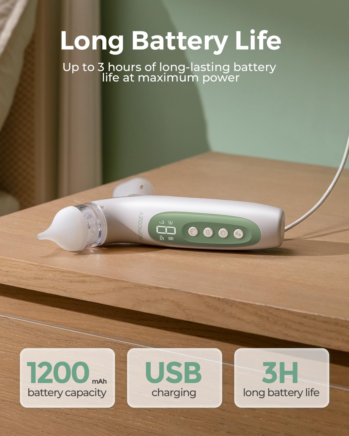 Foto 7 | Aspirador Nasal Momcozy 2 En 1 Eléctrico Con Spray Para Bebé - Venta Internacional.