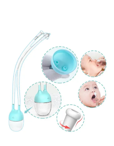 Foto 2 pulgar | Kit Aspirador Nasal Para Bebé Seguro Suave Saca Mocos Color Azul