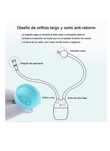 Foto 4 pulgar | Kit Aspirador Nasal Para Bebé Seguro Suave Saca Mocos Color Azul