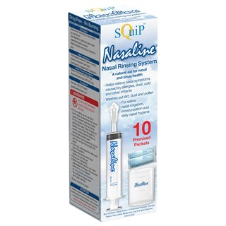 Foto 1 | Sistema De Enjuague Nasal Squip Nasaline Con 10 Paquetes De Solución Salina - Venta Internacional.