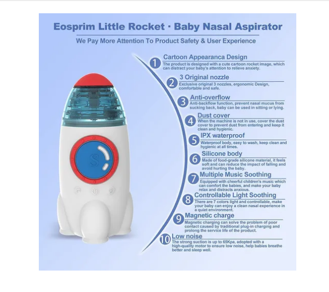 Foto 3 | Aspirador Nasal Para Bebe Electrico De Limpiador Con Música