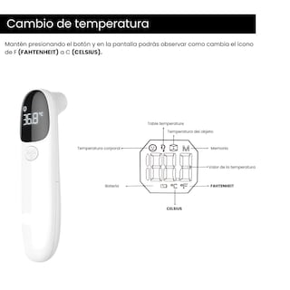 Foto 3 | Termómetro Infrarrojo Corporal sin Contacto Frente AET-R1D1 1 Pieza