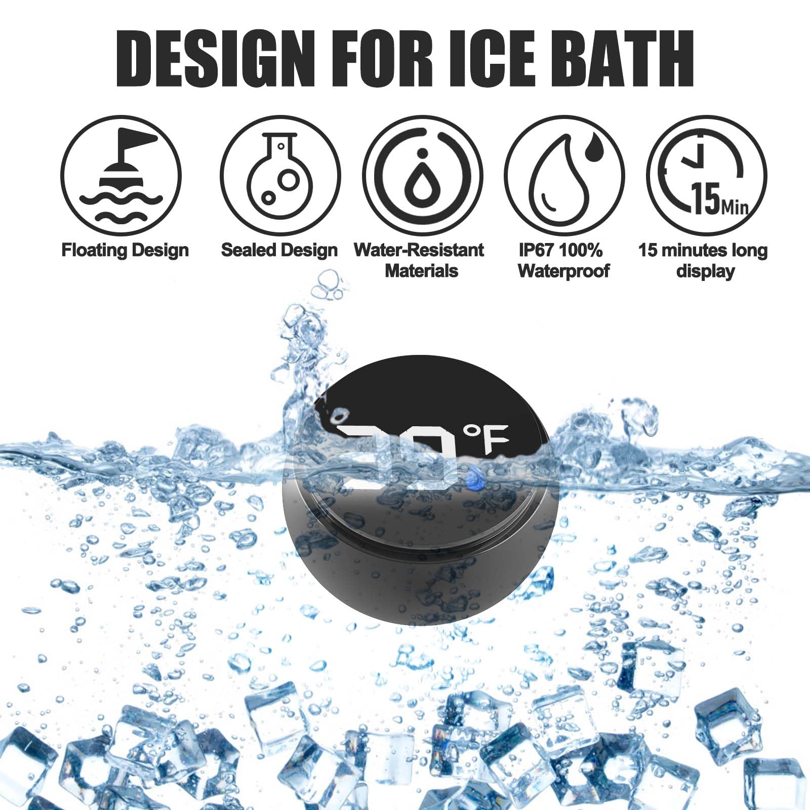 Foto 7 | Termómetro De Baño De Hielo Palksky A Prueba De Agua Para Piscina - Venta Internacional.
