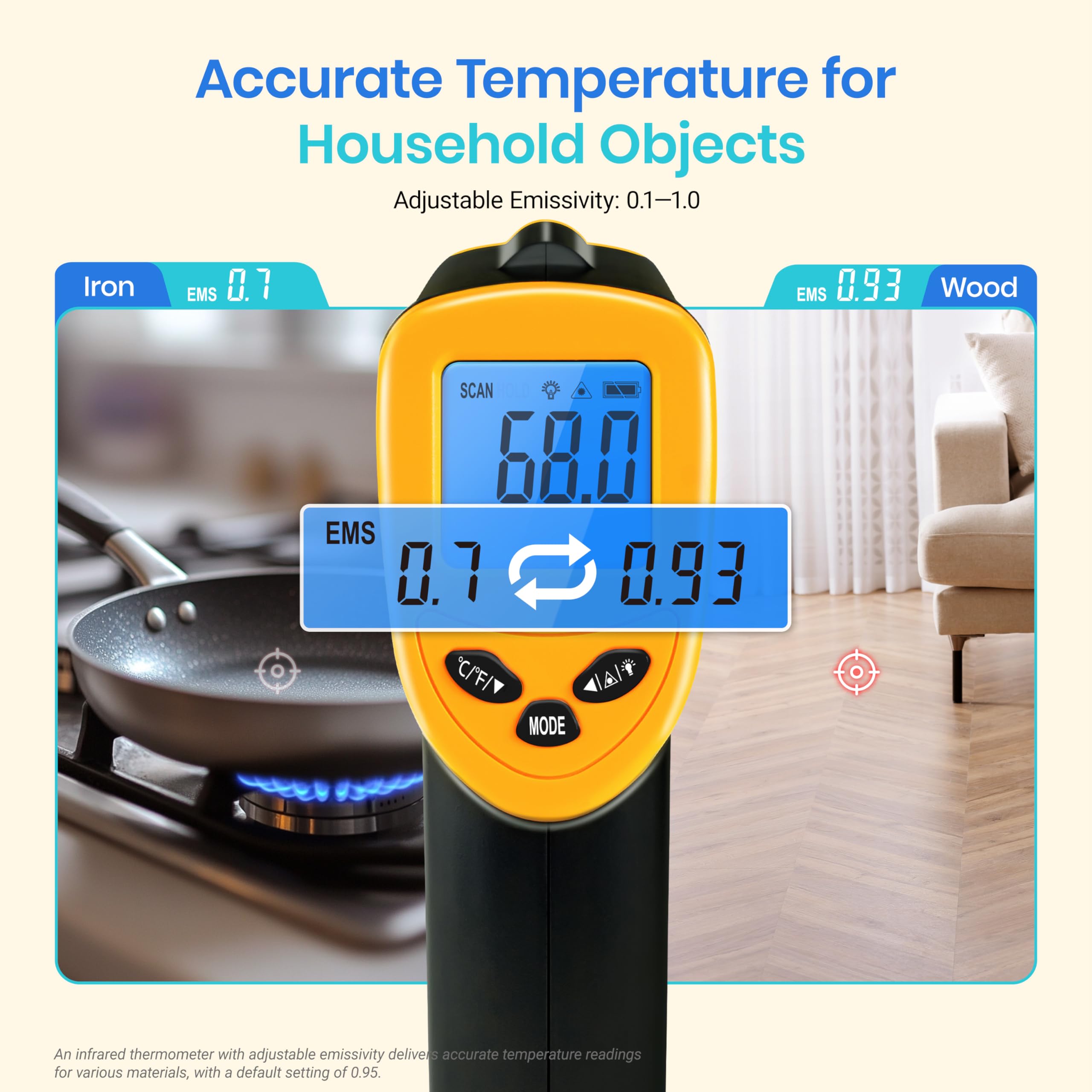 Foto 3 | Termómetro Infrarrojo Etekcity Laser Temperature Gun 774 - Venta Internacional