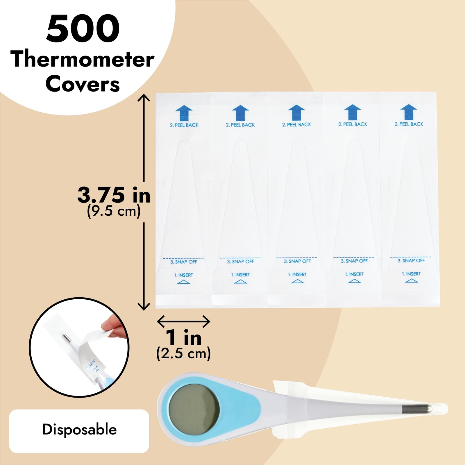 Foto 4 | Fundas Desechables Para Sonda De Termómetro Digital, Paquete De 500 - Venta Internacional.