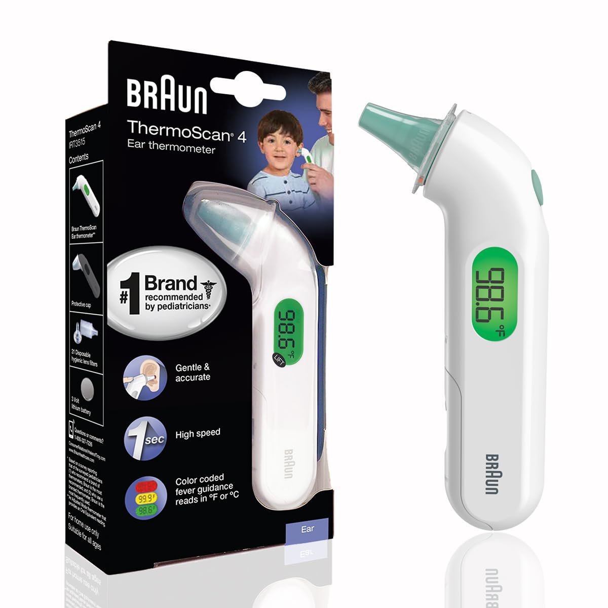 Foto 3 pulgar | Termómetro Digital De Oído Braun Thermoscan 4 Irt3515 - Venta Internacional.