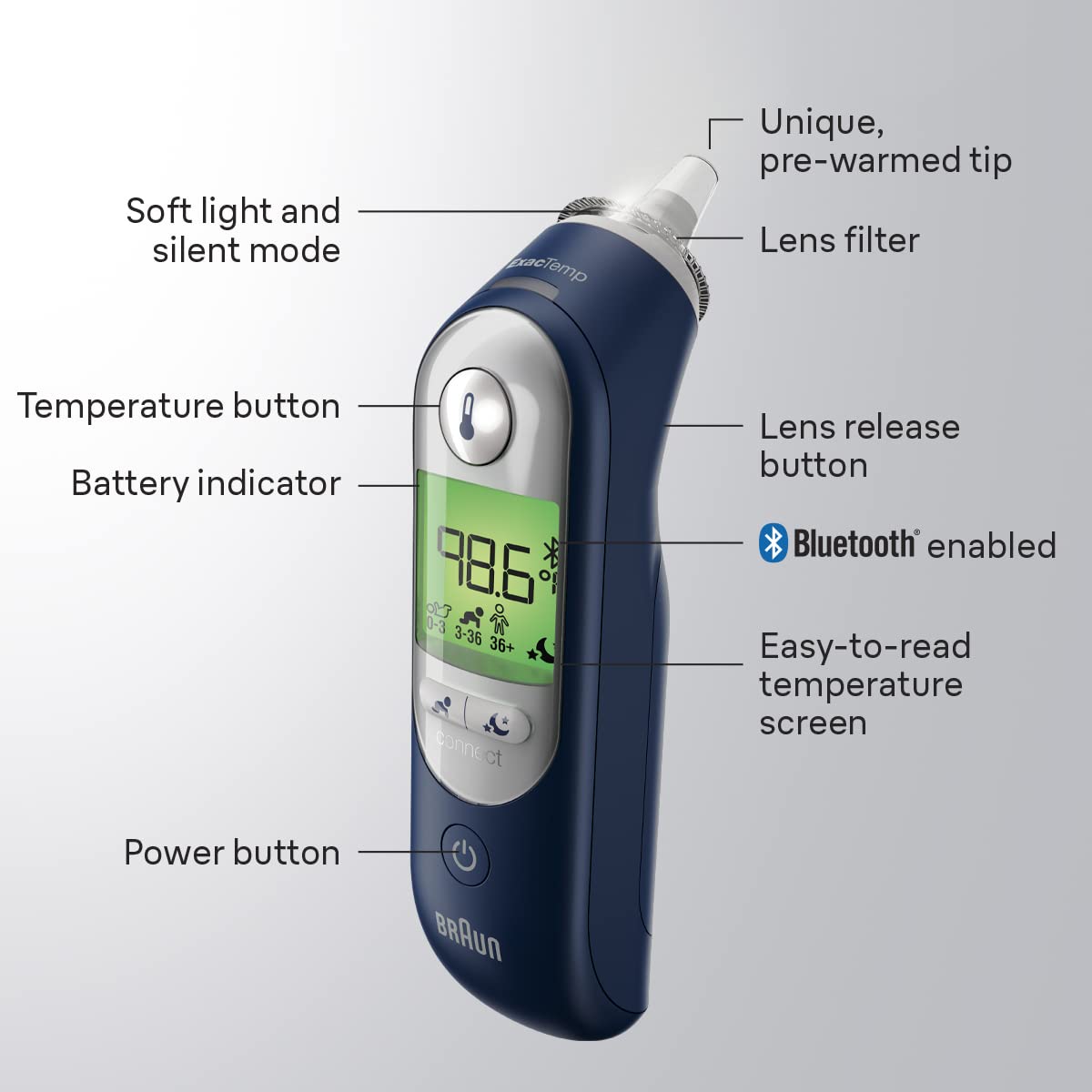 Foto 5 pulgar | Termómetro Digital De Oído Braun Thermoscan 7+ Connect - Venta Internacional.