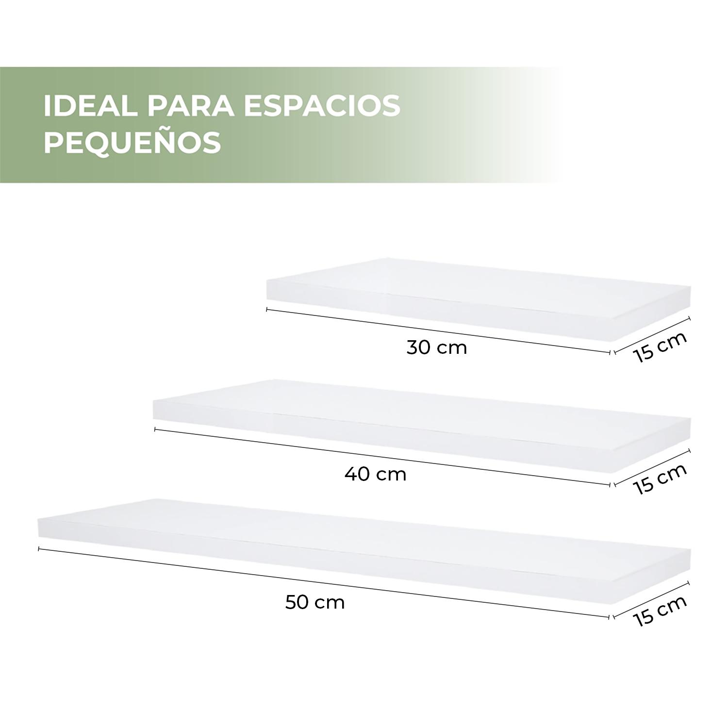Foto 4 pulgar | Set de 3 Repisas Black Mamut Facil de Instalar color Blanco