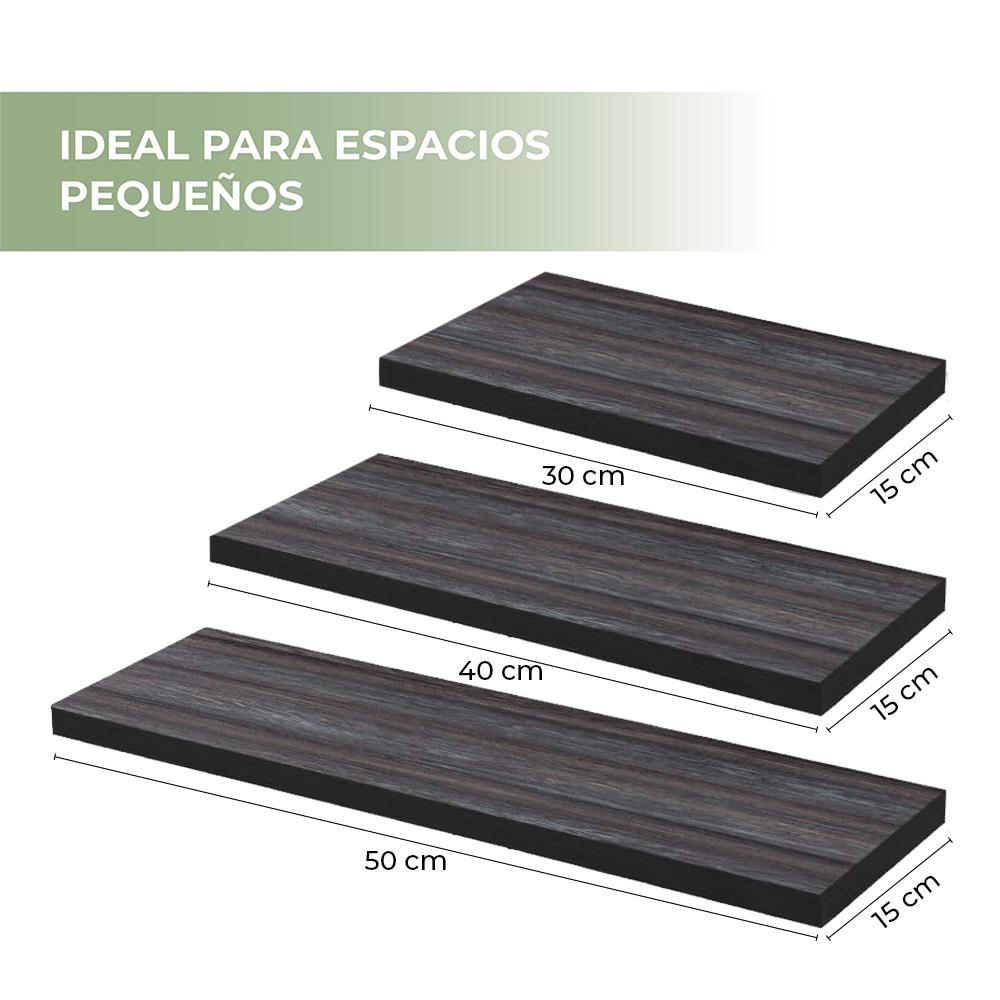 Foto 3 | Set de 3 Repisas Black Mamt Facil de Instalar color Negro