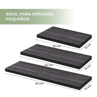 Foto 3 | Set de 3 Repisas Black Mamt Facil de Instalar color Negro